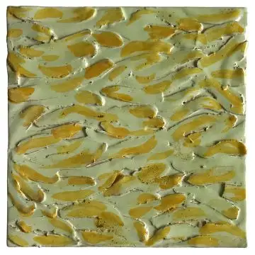 Contemporary Tuscan tile ND82 handcrafted by ND Dolfi in Montelupo Fiorentino, Italy