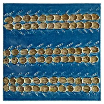 Contemporary Tuscan tile ND85 handcrafted by ND Dolfi in Montelupo Fiorentino, Italy