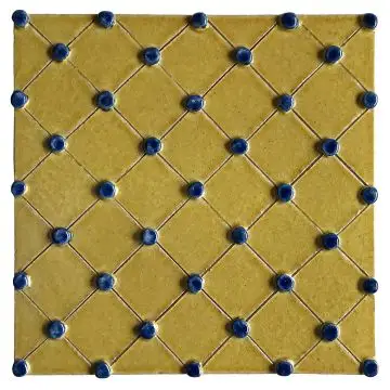 Contemporary Tuscan tile ND88 handcrafted by ND Dolfi in Montelupo Fiorentino, Italy