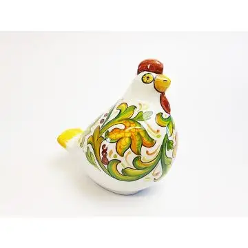 Italian Hen figurine handmade by Francesca Niccacci in Deruta