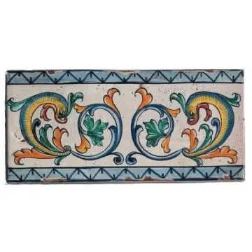 Hand-painted Deruta tile or by Antica Deruta, Italy. The tile is entirely handcrafted.
