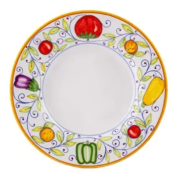 Orto Italian salad & dessert plate handmade by Fima in Deruta