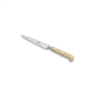 Forgiato White straight paring knife handcrafted by Coltellerie Berti in Scarperia, Italy