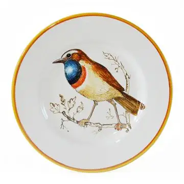 Italian dinner plate Passero from the Joy Collection handmade by Francesca Niccacci in Deruta