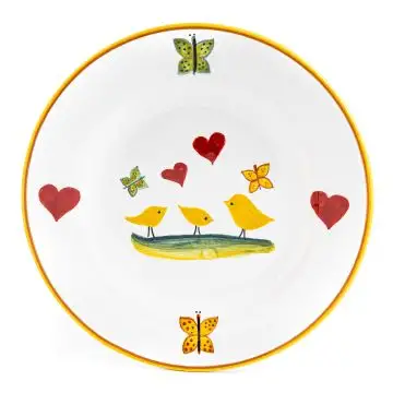 Italian salad & dessert plate from the Pulcino Collection handmade by D&G Design in Deruta