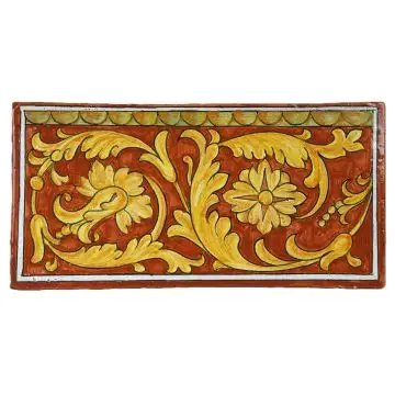 Hand-painted Deruta tile PP by Antica Deruta, Italy. The tile is entirely handcrafted.