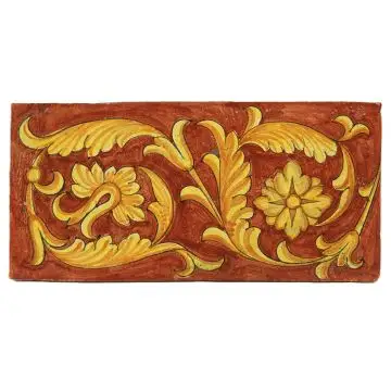 Hand-painted Deruta tile PPT by Antica Deruta, Italy. The tile is entirely handcrafted.