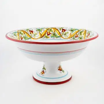 Primizia Italian footed fruit bowl handmade by Fima in Deruta