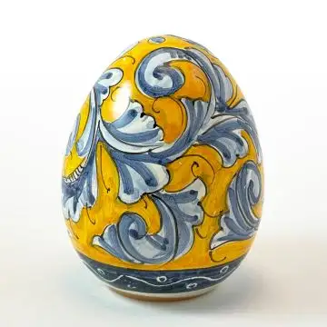 Italian ceramic egg handmade by Ceramiche Rampini in Gubbio, Italy
