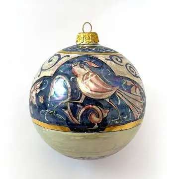 Italian Christmas ball ornament handmade by Rampini in Gubbio, Italy