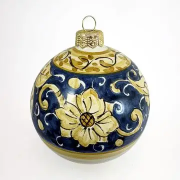 Italian Christmas ball ornament handmade by Rampini in Gubbio, Italy