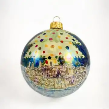 Italian Christmas ball ornament handmade by Rampini in Gubbio, Italy