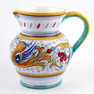 Raffaellesco Italian pitcher handmade by Fima in Deruta