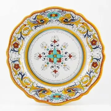 Raffaellesco Italian round platter handmade by Fima in Deruta