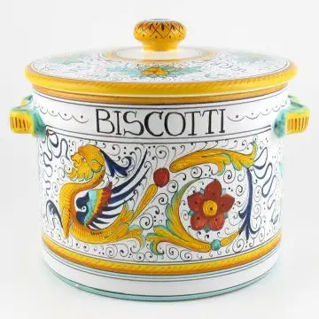 Raffaellesco Italian cookie jar handmade by Fima in Deruta