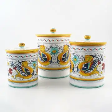 Raffaellesco Italian canister handmade by Fima in Deruta