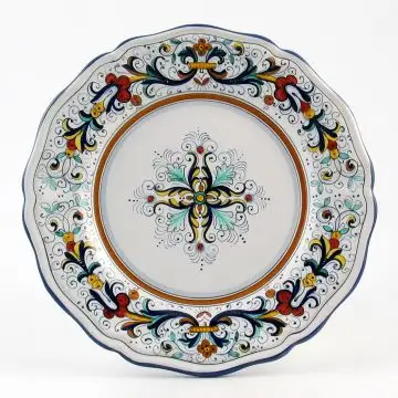 Ricco Deruta Blu Italian dinner plate handmade by Fima in Deruta