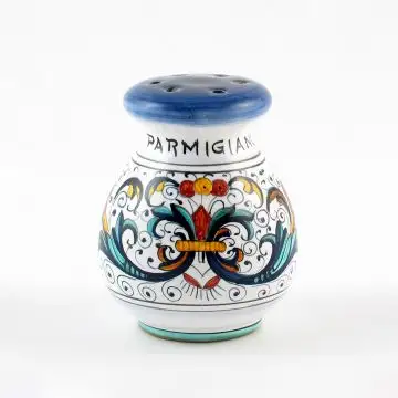 Ricco Deruta Blu Italian parmesan & spice shaker handmade by Fima in Deruta