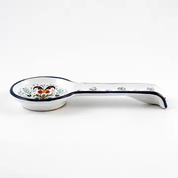 Ricco Deruta Blu Italian spoon rest handmade by Fima in Deruta
