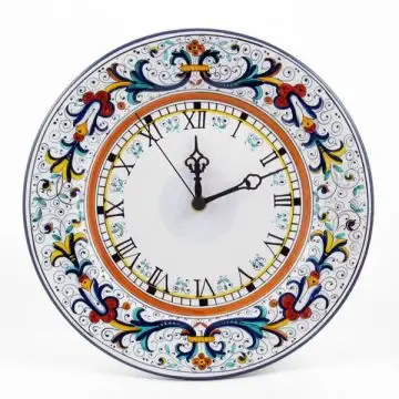 Italian wall clock Ricco Deruta Blu handmade by Fima in Deruta