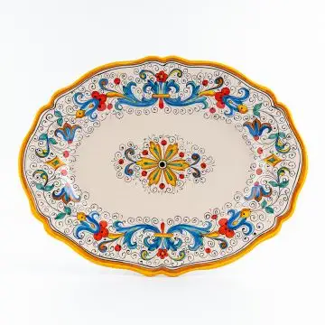 Ricco Deruta Andrilia Italian oval platter handmade by Ceramiche Andrilia in Deruta