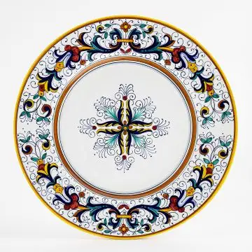 Ricco Deruta Classico Italian dinner plate handmade by Fima in Deruta