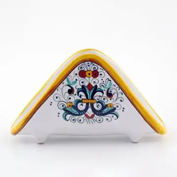 Ricco Deruta Classico Italian napkin holder handmade by Fima in Deruta