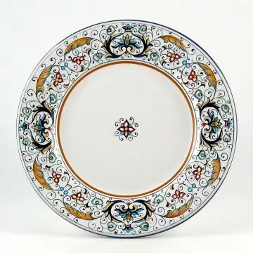 Rinascimento Italian round platter handmade by Fima in Deruta