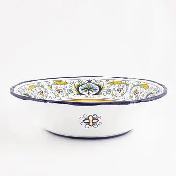 Rinascimento Italian serving bowl handmade by Fima in Deruta