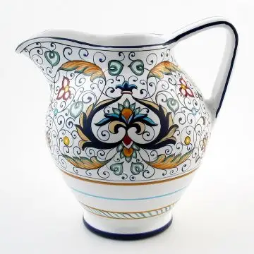 Rinascimento Italian pitcher old vasella handmade by Fima in Deruta