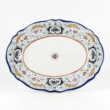 Rinascimento Italian oval platter handmade by Fima in Deruta