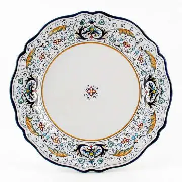 Rinascimento Italian round platter handmade by Fima in Deruta