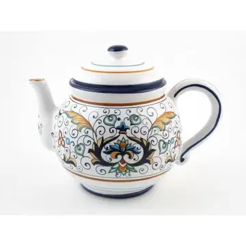 Rinascimento Italian tea pot handmade by Fima in Deruta