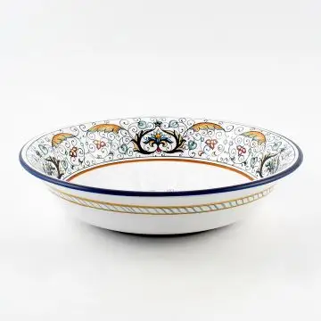 Rinascimento Italian flared serving bowl handmade by Fima in Deruta