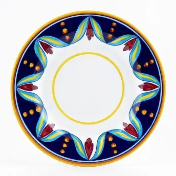 Italian dinner plate from the Geometrico S4 Collection handmade by Eugenio Ricciarelli - Deruta, Rapallo, Amalfi