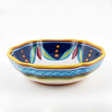 Italian serving bowl from the Geometrico S4 Collection handmade by Eugenio Ricciarelli - Deruta, Rapallo, Amalfi