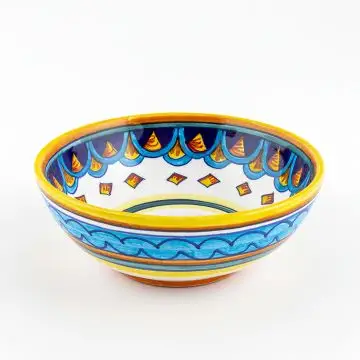 Italian cereal bowl from the Geometrico S5 Collection handmade by Eugenio Ricciarelli - Deruta, Rapallo, Amalfi