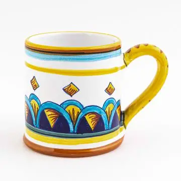 Italian mug from the Geometrico S5 Collection handmade by Eugenio Ricciarelli - Deruta, Rapallo, Amalfi