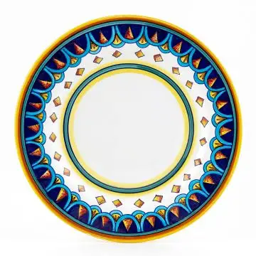 Italian dinner plate from the Geometrico S5 Collection handmade by Eugenio Ricciarelli - Deruta, Rapallo, Amalfi