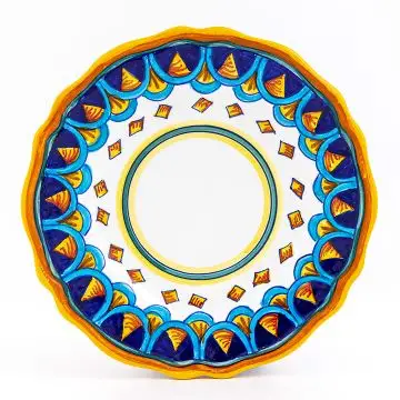 Italian salad & dessert plate from the Geometrico S5 Collection handmade by Eugenio Ricciarelli - Deruta, Rapallo, Amalfi