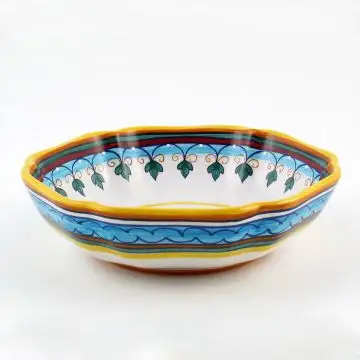 Italian serving bowl from the Geometrico S6 Collection handmade by Eugenio Ricciarelli - Deruta, Rapallo, Amalfi
