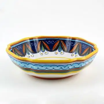 Italian serving bowl from the Geometrico S7 Collection handmade by Eugenio Ricciarelli - Deruta, Rapallo, Amalfi