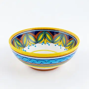 Italian cereal bowl from the Geometrico S8 Collection handmade by Eugenio Ricciarelli - Deruta, Rapallo, Amalfi