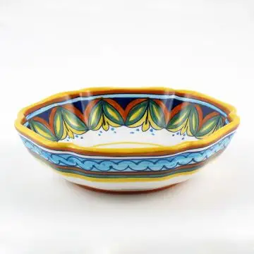 Italian serving bowl from the Geometrico S8 Collection handmade by Eugenio Ricciarelli - Deruta, Rapallo, Amalfi