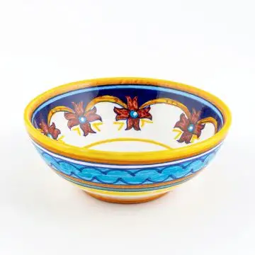Italian cereal bowl from the Geometrico S10 Collection handmade by Eugenio Ricciarelli - Deruta, Rapallo, Amalfi