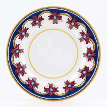 Italian dinner plate from the Geometrico S10 Collection handmade by Eugenio Ricciarelli - Deruta, Rapallo, Amalfi