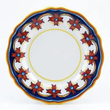 Italian dinner plate from the Geometrico S10 Collection handmade by Eugenio Ricciarelli - Deruta, Rapallo, Amalfi