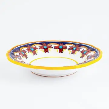 Italian pasta & soup plate from the Geometrico S10 Collection handmade by Eugenio Ricciarelli - Deruta, Rapallo, Amalfi