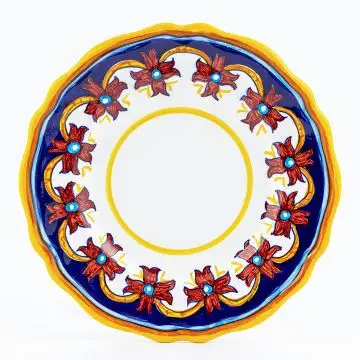 Italian salad & dessert plate from the Geometrico S10 Collection handmade by Eugenio Ricciarelli - Deruta, Rapallo, Amalfi