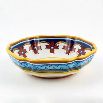 Italian serving bowl from the Geometrico S10 Collection handmade by Eugenio Ricciarelli - Deruta, Rapallo, Amalfi